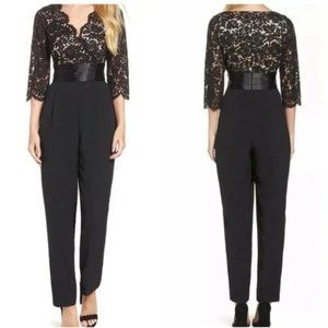 ELIZA J Women's Size 2 Lace Jumpsuit Black